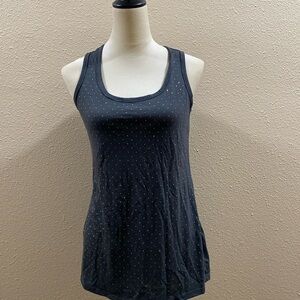 Nie + Zoe gray with gold rhinestone tank top.